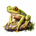 Simple Tree Frog Clip Art With White Margins