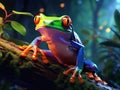 Tree frog after firefly Royalty Free Stock Photo