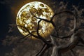 Tree full moon. Generate Ai