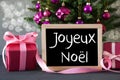 Tree With Gifts, Bokeh, Text Joyeux Noel Means Merry Christmas