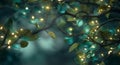 christmas background decoration celebration tree winter bokeh light holiday blur new. Generative AI.