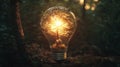 Tree glowing in a bulb amidst forest scenery Royalty Free Stock Photo