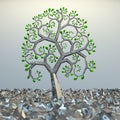 Tree from golden section elements. Royalty Free Stock Photo