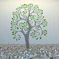 Tree from golden section elements. Royalty Free Stock Photo