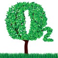 Exclusive. A tree with green gradient leaves in the shape of the chemical formula of oxygen. Vector. Royalty Free Stock Photo