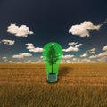 Tree in Green Bulb