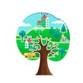 Green city tree concept for environment care