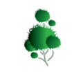 Tree with green leaf illustration design