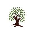Tree with Green Leaves Logo Template Illustration Design. Vector EPS 10 Royalty Free Stock Photo