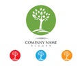 Tree green people identity card vector logo template