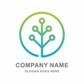 Tree Grow Arrow Dots Digital Link Connection Technology Computer Business Company Stock Vector Logo Design Template
