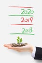 Tree grow up in 2018 Royalty Free Stock Photo