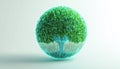 Tree Growing On Circuit Digital Ball Royalty Free Stock Photo