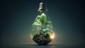 The tree growing on the soil in a light bulb. Creative ideas of earth day Royalty Free Stock Photo