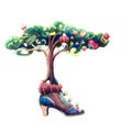 A tree that grows out of a shoe