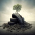 Tree grows in tires