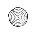 Tree growth rings wood trunk vector annual organic stump. Tree circle icon design