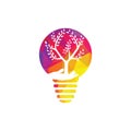 Tree in hand vector logo design. Royalty Free Stock Photo