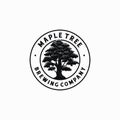 Tree logo design. brewing logo with hand drawn tree vector.