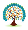 Tree hands and hearts business logo Royalty Free Stock Photo