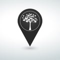 tree heart pin Map icon on a white background