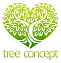 Tree Heart Shaped Icon Concept