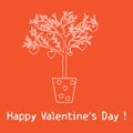 tree with hearts.Greeting card Valentine's