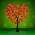 Tree Hearts Indicates Valentine's Day And Forest Royalty Free Stock Photo