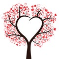 Tree with hearts isolated,