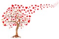 Tree of hearts, valentines day background