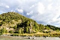 tree on the hill, photo as a background , in janovas fiscal sobrarbe , huesca aragon province