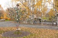 Tree with honeymooners locks in park Royalty Free Stock Photo