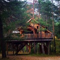 Tree house in the Alpes Royalty Free Stock Photo