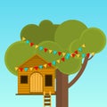 Tree House children's games. Playhouse on the tree.