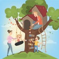 Tree house for children. Royalty Free Stock Photo