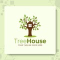 Tree house kids logo designs template Royalty Free Stock Photo