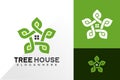 Tree House Leaf Business Logo design inspiration Royalty Free Stock Photo
