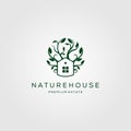 Tree house nature logo vector design illustration