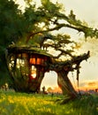 tree house near the woods