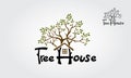 Tree House Vector Logo Template.