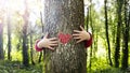 Tree Hugging - Love Nature - Child Hug The Trunk