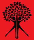 Tree human body logotype or card