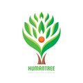 Tree human character - vector logo template concept illustration. Ecology sign. Eco nature symbol. People icon. Design eleement.