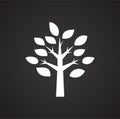 Tree icon on black background for graphic and web design, Modern simple vector sign. Internet concept. Trendy symbol for website Royalty Free Stock Photo