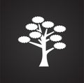 Tree icon on black background for graphic and web design, Modern simple vector sign. Internet concept. Trendy symbol for website Royalty Free Stock Photo