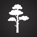 Tree icon on black background for graphic and web design, Modern simple vector sign. Internet concept. Trendy symbol for website Royalty Free Stock Photo