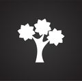 Tree icon on black background for graphic and web design, Modern simple vector sign. Internet concept. Trendy symbol for website Royalty Free Stock Photo