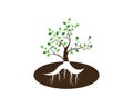 Tree icon concept of a stylized vector illustration Royalty Free Stock Photo