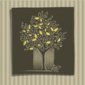 Tree icon, decorative, freehand drawing Royalty Free Stock Photo