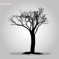 Tree icon. Forest symbol. Flat web sign. Tree Silhouette Isolated on White Backgorund. Decorative tree icon. Vecrtor Illustration